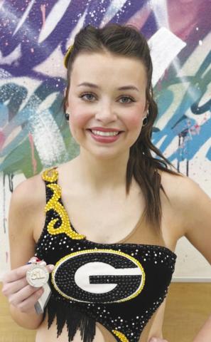 Harrell warps up high school twirling career with UIL state silver medal