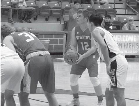 Ethan Quaid hits a pair of free throws for the Stanton Buffaloes against Hereford at the Annual Pinky Jones Hooptown Classic.