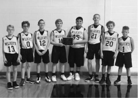 Grady's junior high "B" boys team finished as consolation champions at the Grady Junior High Tournament. Pictured are Aaron Cates, Blake Parker, Tyler Bracken, Gunner Cherry, Joe Monarres, Dalton Saunders, Hunter Blaylock, and Haden Blaylock.