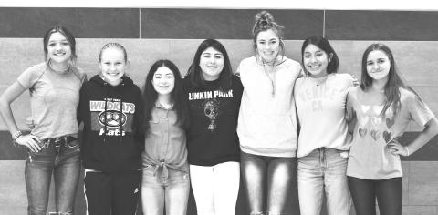 2022 Grady Girls Cross Country Team - Emma Parker, Raegan Dennis, Amaia Najera, Samantha Griffin, Miah Muniz, Aislynne Mendoza. Not pictured Rylan O’Donnell. Coached by Jym Dennis.