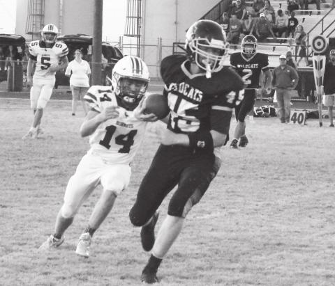 Grady wide receiver Cooper Wallin hauls in a pass and goes 26 yards for a Wildcat first down. Grady hosts Klondike this week at 7:30 p.m.