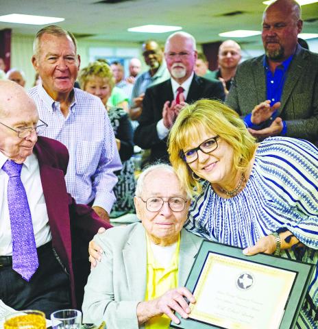 In May of 2021, Bud Lindsey was presented the Lifetime Achievement Award from City of Stanton Mayor Sally Poteet at the Martin County Chamber of Commerce Banquet.