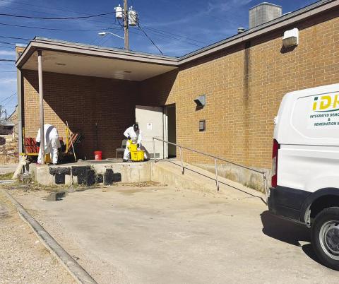 Cleanup crews were spotted outside the Stanton Post Office on Sunday and Monday. Workers were seen emptying mop buckets near the building. Cleanup was completed by Monday afternoon, but as of now, there’s still no update on when repairs will begin.