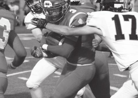 Stanton’s Josh Hensley (3) returned an interception 20 yards against San Angelo TLCA. The Buffaloes defense will battle Lubbock Roosevelt on Friday.