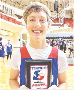 Garden City graduate Texas Brinkley wrapped up his high school basketball career with a spectacular performance at the Texas Six-Man Coaches Association All-Star basketball game last week. Brinkley was named the Most Valuable Offensive Player.
