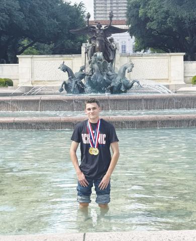 RIGHT: A future Bob Woodward in the making? Grady’s Buck Woodward brought home first place in the UIL Class 1A Ready Writing competition for the second year in a row. He also earned first place in the Class 1A Editorial Writing competition.