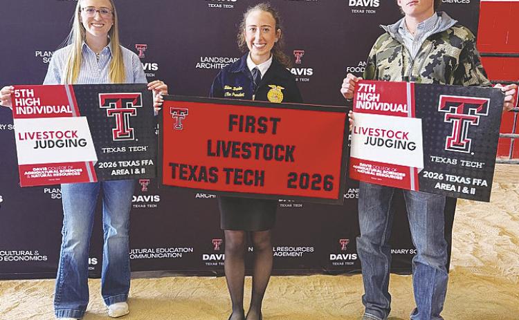 The Livestock Judging Team are the Area 2 Champions. The team is made up of Katie Braden, Tatum Braden, Miles Halfmann, and Lacy Seidenberger (not pitcuted).