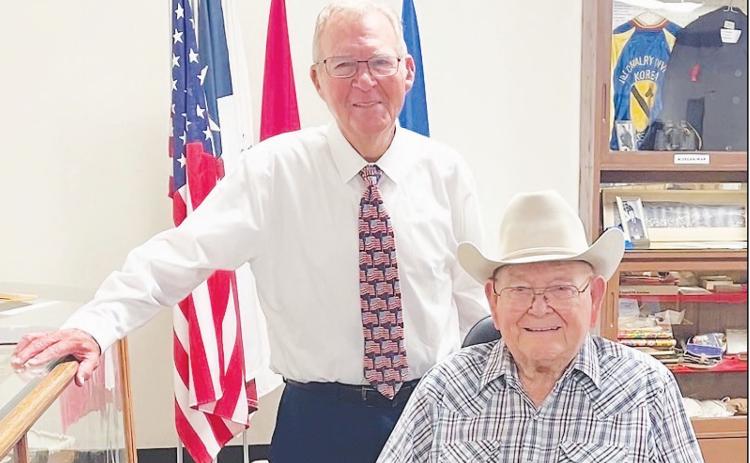 Corky Blocker with Eldon Welch at a museum reception before the renovation. photo compliments of the martin County Historical Museum